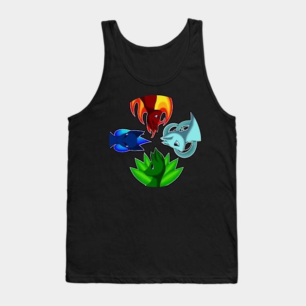 4 Cat Elements Tank Top by ForsakenSky